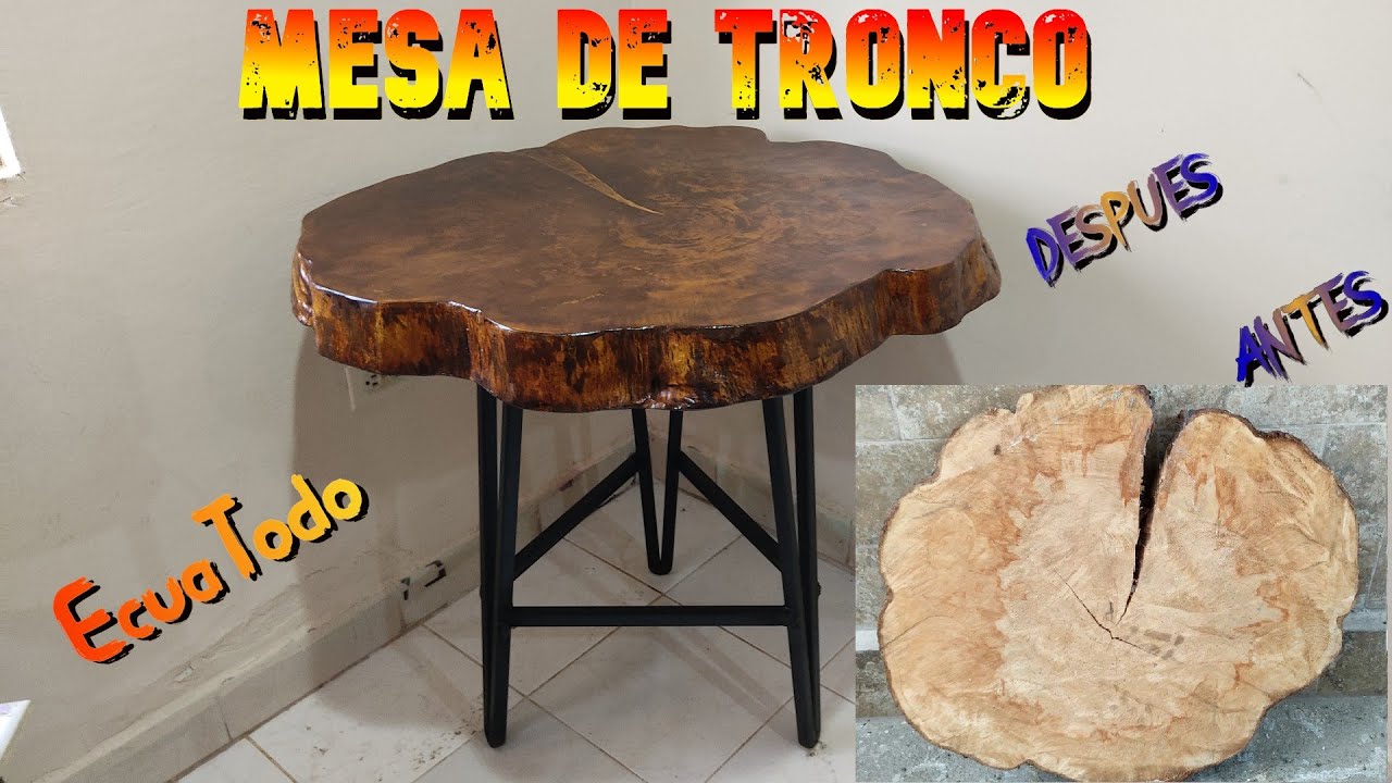 COMO HACER MESA DE TRONCO DE MADERA | EcuaTodo 👷 - YouTube