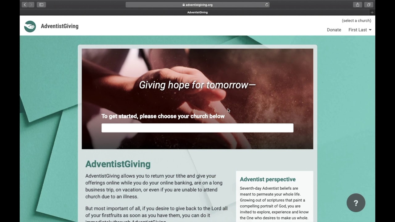 Adventist Giving Tutorial Youtube