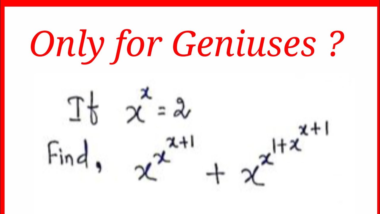 A Beautiful Exponential Problem How To Solve Mathsolympiad Youtube