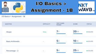 I/O Basics | Assignment - 1B Answers | python | NxtWave | CCBP 4.0