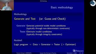 Answer set solving in practice, modeling, methodology