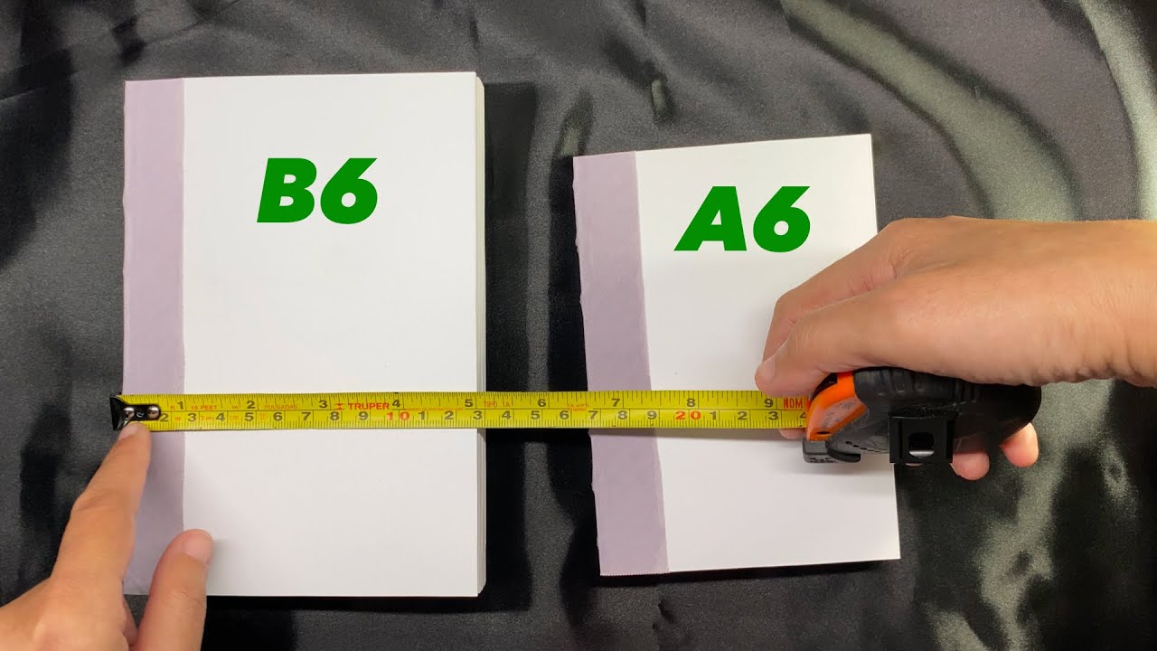 Comparison Between The A6 And B6 Paper Sizes Youtube