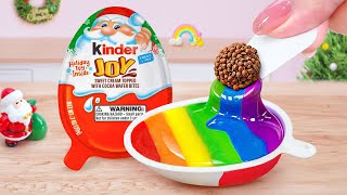 Christmas Cake By Kinder🌈Satisfying Miniature Rainbow Chocolate Cake Decorating Idea🌈Mini Cakes