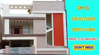 G+1 || 150 SQ YARDS || WEST FACING || INDEPENDENT HOUSE FOR SALE || DON'T MISS || URK PROPERTIES