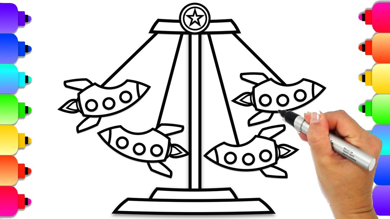 How To Draw An Amusement Park Ride Carnival Ride 1 100 Amusement Park