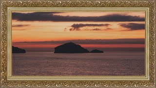 Golden Vintage Frame TV - Stunning Sunset Over Calm Seas -  4K Wallpaper #4k