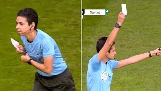 Referee makes history by showing first ever white card in Sporting v Benfica clash.