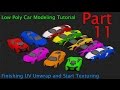 Beginner Blender Low Poly Car Modeling Tutorial -  Part 11 - Finishing UV Unwrap and Start Texturing
