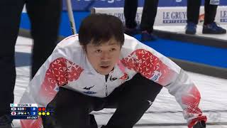 カーリング 世界選手権 2024 (男子) 日本 対 韓国 6-11E World Curling championships(M)  Japan v Kor