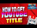 HOW TO GET YOUTUBER TITLE IN GAME!! | BLOX FRUIT UPDATE 17