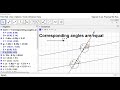 Class-123: A simple simulation to show the Corresponding angles using Geogebra