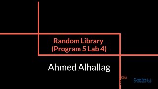 Random Library: Program 5, Python Lab 4