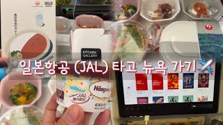 뉴욕 🇺🇸vlog｜도쿄에서 뉴욕으로✈️일본항공 (JAL), 일본항공 기내식🍽️, 일본항공 영화🎞️