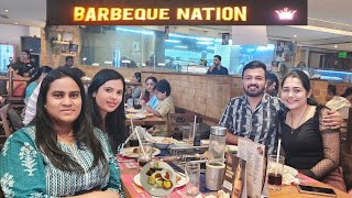 Barbeque Nation 🍢🍖🔥 Nerul Branch | खूप दिवसांनी एवढा Nonveg Food  खाल्ला 😋😋 Marathi vlog #swarovlogs