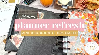 MONTHLY RESET | November 2024 Mini Discbound Planner Refresh | Jane's Agenda | Happy Planner