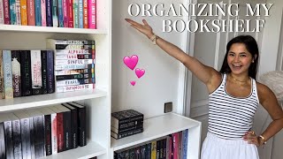 organize my bookshelf with me (bookshelf tour)