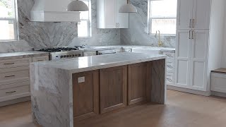 Double Shaker Kitchen Cabinet and Quartzite Countertops