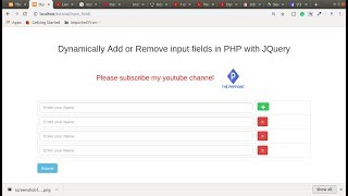 How to Dynamically Add Remove input fields using PHP with Jquery Ajax
