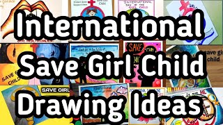 International Girl Child Day Drawing/Save Girl Child Day Drawing/Save Girl Child Day Poster Drawing
