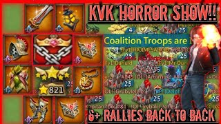 lords mobile : KVK HORROR SHOW DEFENDING 6 RALLIES BACK TO BACK!! 1900% BLASTS INCOMING!! NEW COMP!