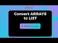 Convert ARRAY to LIST | 5 Different Ways | Java
