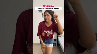 Black Leather MiniSkirt🔥 #myntra #mini #skirt #shorts #shortsvideo