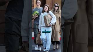 Angelina Jolie and twins Vivienne and Knox Jolie-Pitt step out.