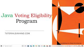 Java voting eligibility program | if else statement in java | if else condition in java