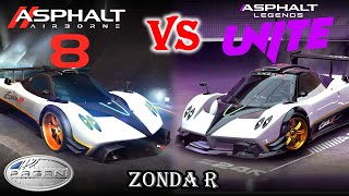 Pagani Zonda R: Asphalt 8 vs Asphalt Legends Unite