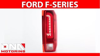 DNA Motoring 90-97 Ford F150 / F250 / F350 Styleside 3D Chrome Red Tail Lights