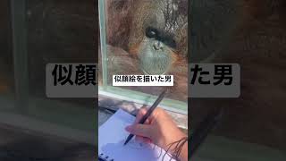 オラウータンの前で似顔絵を描いてみた結果あるある#shorts