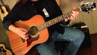 Sawtooth Mahogany Dreadnought Acoustic Electric Guitar Demonstration