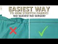 Easiest way to hem stretch fabric! NO WAVES, NO SERGER! | Free Movement Sewing