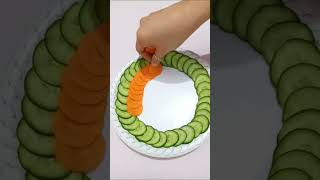 salad decorat idea Cucumber & Carrot salad || Handmade Salad decoration