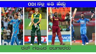 Highest Run scorer in one day cricket | ಒಡಿಐ ನಲ್ಲಿ ಅತಿ ಹೆಚ್ಚು ರನ್ ಗಳಿಸಿದ ಆಟಗಾರರು|