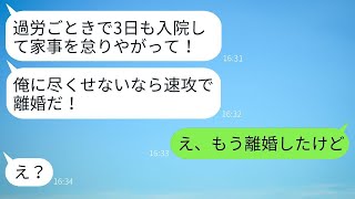 過労で倒れた妻に家事と義母の世話を強要する夫「俺の期待に応えられないなら離婚する！」→怒った妻が夫の要求に従った結果www