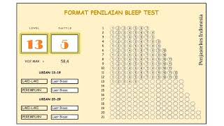 Sound Multi Stage Fitness Test (Bleep Test) / Lari Bolak-balik untuk mengukur VO2MAX