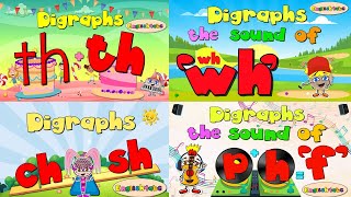 Digraphs Mix - Th/th, wh, ch/sh, ph (4 videos)
