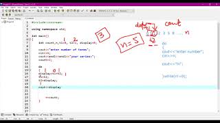do while loop Fibonacci series using do while loop in C++