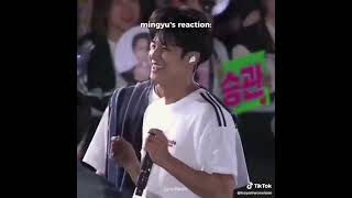 Mingyu blushing 🙈😭 #mingyu #wonwoo #minwon #meanie #kimmingyu #jeonwonwoo #seventeen #svt #shorts