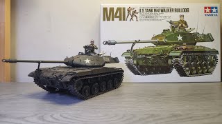 Tamiya M41 Walker Bulldog motorized 1/35 scale complete build from unboxing to final reveal