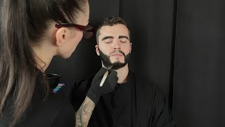 ASMR Watercolor Painting Beard \u0026 Facial Hair *Tingly Paintbrush Sounds*