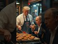 putin eating burger from donald trump shop shorts