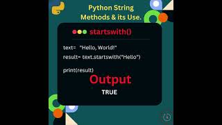 Exploring Python String Methods 'startswith()' #python #coding #interview #pythontutorial