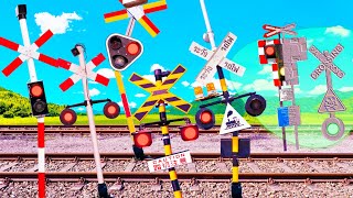 【踏切アニメ】石化光線で石になるふみきりカンカン😂😂😂A railroad crossing turned to stone by petrifying rays