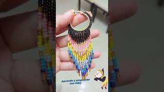 ⭕COMO HACER ARETES DE FLECOS MULTICOLOR- ARETES EN MOSTACILLA PASO A PASO!