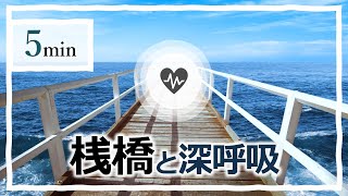 5分深呼吸｜海に臨む桟橋で