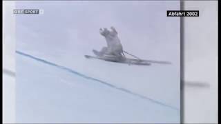 Alpine Skiing - 2002 - Men's Downhill - Greber crash in Kitzbuhel