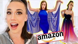 TRYING ON CRAZY PROM DRESSES FROM AMAZON!