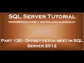 Offset fetch next in SQL Server 2012